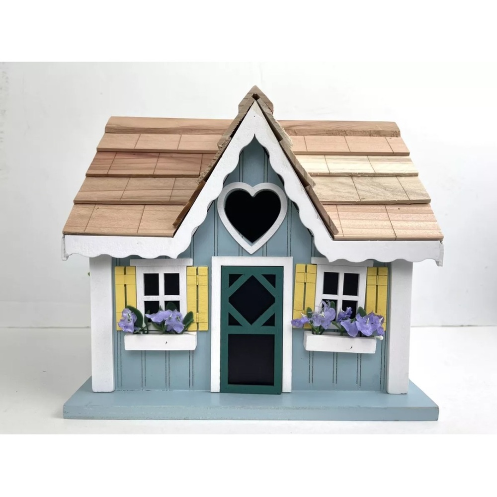SWEETHEART COTTAGE birdhouse BIRD HOUSE by HOME BAZAAR Teal Color